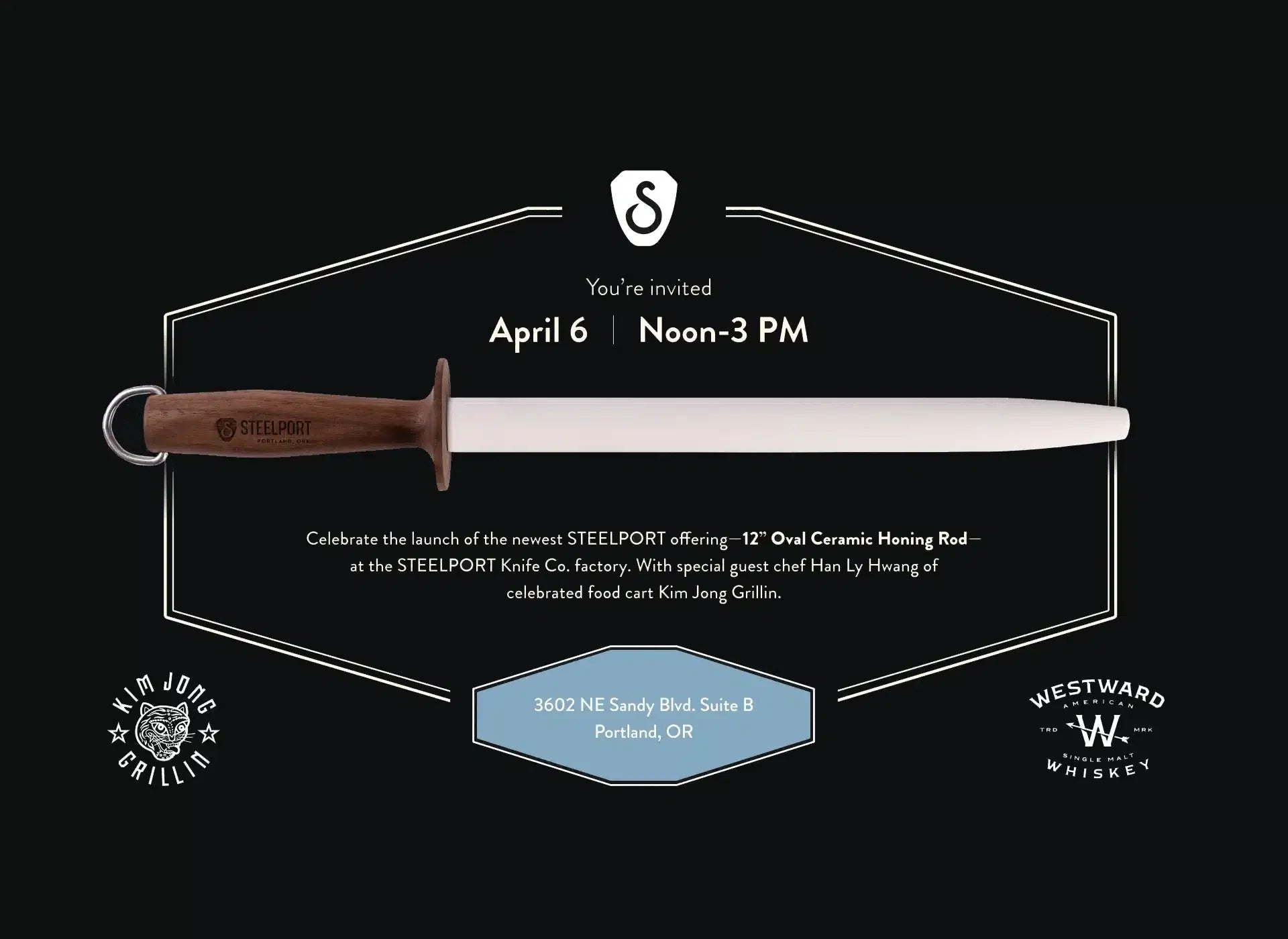 New Product Launch Party at STEELPORT: The 12” Oval Ceramic Honing Rod!