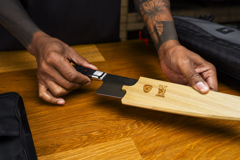 Chef's Knife & Sling Bag Bundle Giveaway from TILIT x Chrome x STEELPORT Knife Co.
